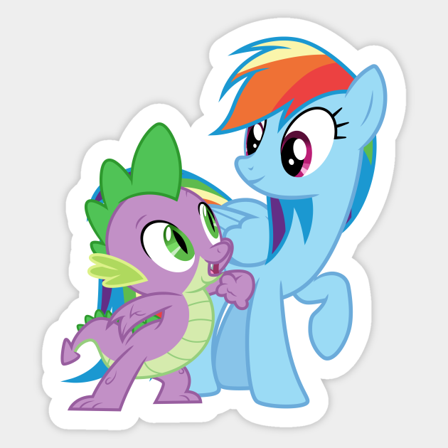 Rainbow Dash and Spike - My Little Pony - Sticker | TeePublic